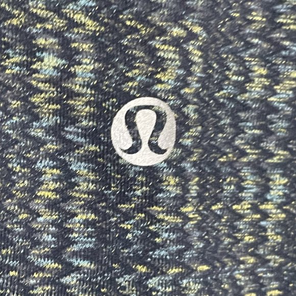 Lululemon Wunder Under Leggings Ziggy Wee Inkwell Blue Green Zig Zag - Picture 5 of 5